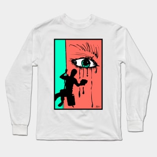 Abstract window cleaner wiping away tears. Long Sleeve T-Shirt